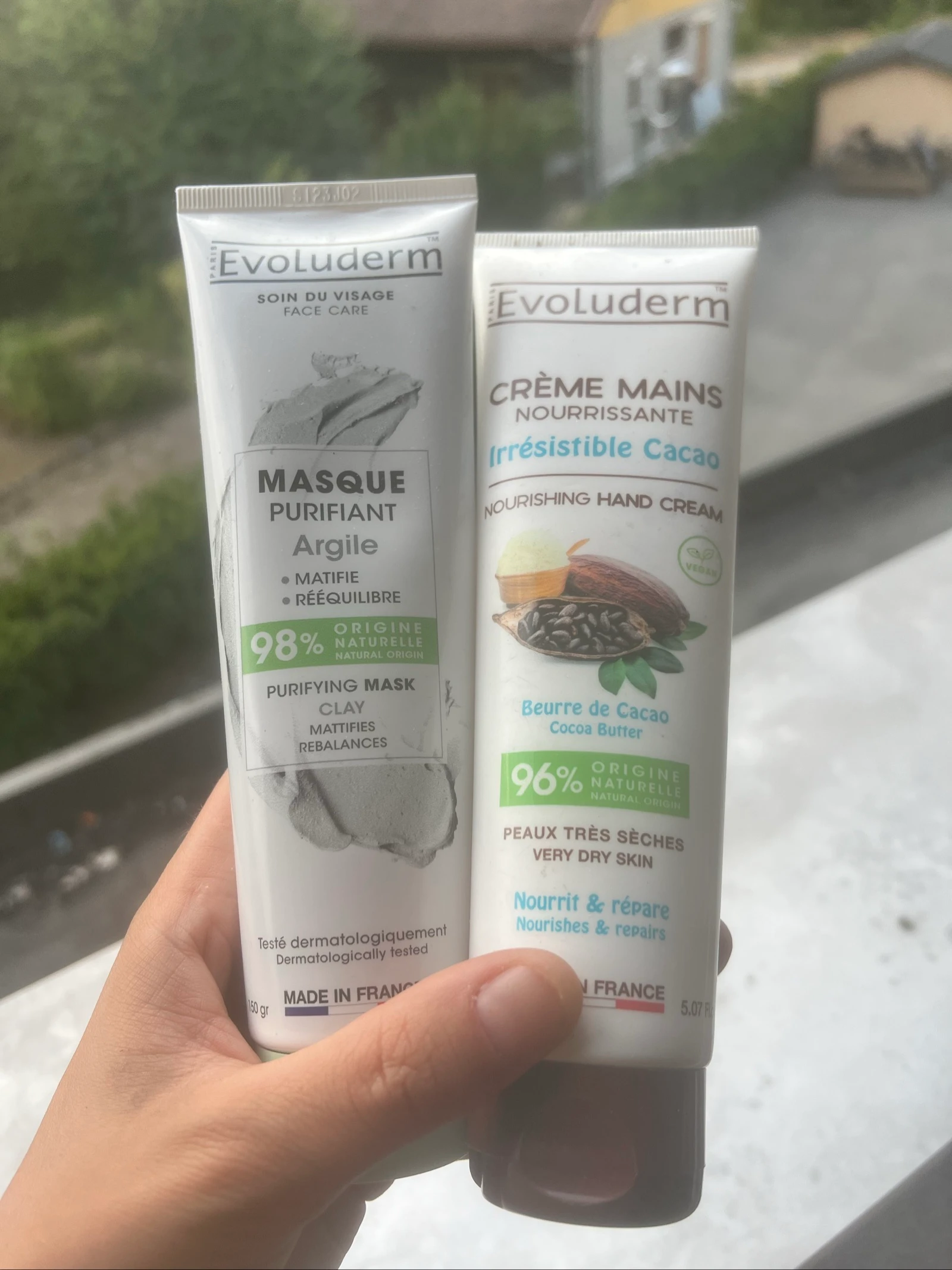 Lot Soin Visage & Mains Evoluderm – Masque Argile + Crème Mains Cacao